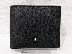 【43436】未使用 MONTBLANC モンブラン 二つ折り財布 ウォレット レザー ブラック メンズ 小銭入れ無し ③