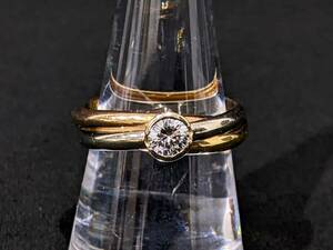 【42700】Cartier カルティエ トリニティリング ダイヤモンド 直径4.7mm 750 K18 重量約6.9g 約14号 ブランドアクセ クリーナーセット