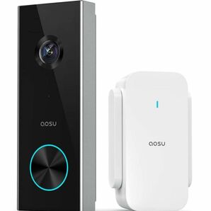 AOSU 2K ワイヤレス カメラ付き インターホン ドアホン ビデオドアベル カメラ付き Alexa連動 暗視機能 玄関チャイム