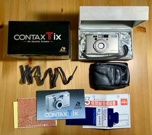 コンタックス CONTAX Tix コンパクトフィルムカメラ 【 電池入替・動作確認済 シャッター・フラッシュOK 箱・説明書あり ワンオーナー 】