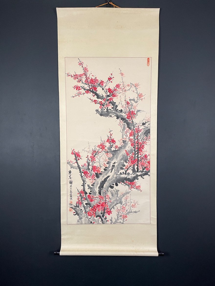 [Reproduction] [Une lumière] [Réduction du prix final] vg7181 (Wu Xiangjie) Grandes fleurs de prunier Peinture chinoise Guangxi Lingui, Peinture, Peinture japonaise, Fleurs et oiseaux, Faune