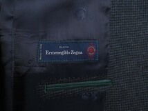 新品12.9万円 大手百貨店扱い 秋冬『Ermenegildo Zegna ゼニア 伊製生地』カシミヤ混ウール ライトフランネルジャケットA8紺灰(C) 3251450_画像4