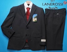 新品8万円 大手百貨店扱い 春先最旬『LANEROSSI by マルゾット 伊製生地』ウール100% ピンストライプ スーツBB7濃灰(30) 10236030 ラスト_画像1