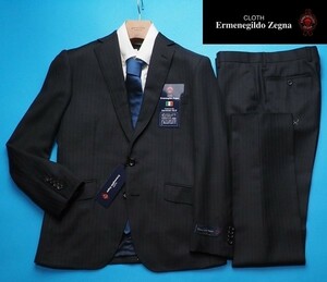 新品17.3万円 大手百貨店扱い 秋冬『Ermenegildo Zegna ゼニア ELECTA 伊製生地』艶感 ウール100% スーツYA8濃灰(C) 1007251