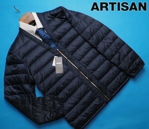 新品定価3.9万円 ARTISAN アルチザン ダウン90% ポリエステルタフタ キルティングはっぴダウンM紺(09) 21DA02