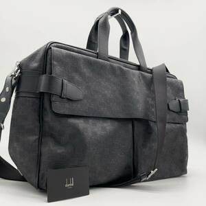 [ ultimate rare ]dunhill Dunhill Boston bag business bag 2way D8ti-eito black black leather men's A4 possible many storage shoulder 