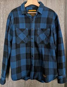 送料無料 18fw Neighborhood LUMBERS C-SHIRT LS Blue M ネイバーフッド ブルー 長袖ネルシャツ 182ARNH-SHM01