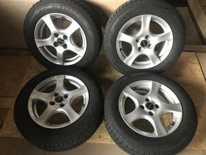 ＜美品!スタッドレス・バリ山＞BORBET 15インチアルミ 185/65R15 ICEGUARD 15×6J ET40 PCD100 ヤリス ノート デミオ