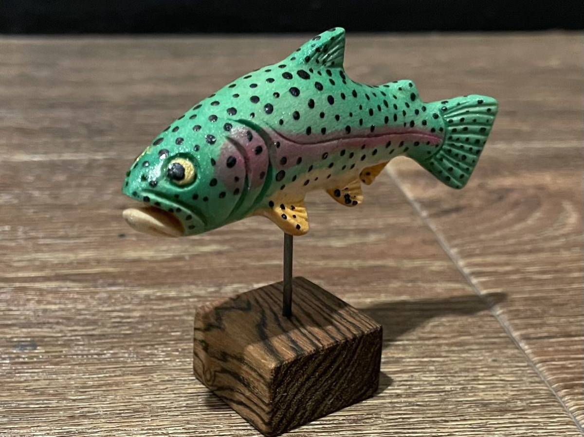 Rainbow trout, fishing, river fish, mountain stream fishing, fishing, woodwork goods, interior goods, ornaments, handmade, handmade, Handmade items, interior, miscellaneous goods, others