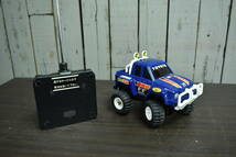 Qm00 vtg RC 80s TOYOTA pick-up truck toys シンセイ RadioElecon トヨタ ヒップアップバギー 青ボディー レトロ玩具 ハイラック 80サイズ_画像7