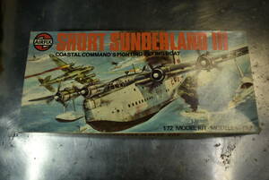 Qm068 【絶版 1975年製】 vtg Airfix 1:72 Short Sunderland III Coastal Command's Fighting Flying Boat 80サイズ