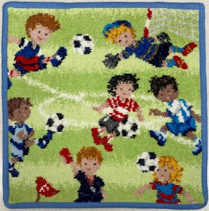 【新品未使用】フェイラー タオルハンカチ 25x25cm サッカー