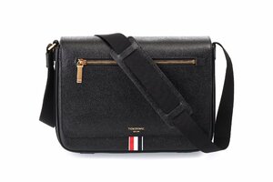 トムブラウン MEN'S ペブルグレインレザー リポーターバッグ ブラック THOM BROWNE PEBBLE GRAIN REPORTER BAG MAG143B00198001 BLACK 新品