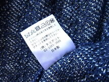 Raycliff　タリアット　日本製　ニットツイード　ノーカラーカーディガン　大きいサイズLL　ブルー_画像4