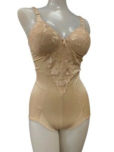 r1_6166n ★定形外 配送★ 美品 Nomma Sourireノーマスーリール ボディスーツ ノンワイヤー レース 股下スナップボタン ブラウン B80L