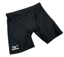 r1_6059W ★定形外 配送★ mizuno ミズノ 男子競泳水着 水泳 スイムウェア ショートスパッツ 光沢ブラック Mサイズ_画像1