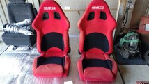 超美品！破れ無し！ スパルコ monza セミバケ2脚セット ワンオフモニター 色褪せ少 recaro bride フルバケ_画像1