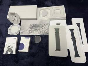 美品　おまけいっぱい　Apple Watch Ultra GPS+Cellularモデル 49mm MQFP3J/A [グリーンアルパインループ L]