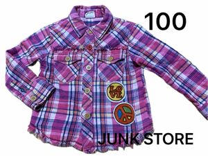 長袖 シャツ 長袖シャツ チェック柄 JUNKSTORE 100cm