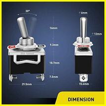 GTIWUNG トグルスイッチ防水 キャップ 付 1回路2接点 フリックスイッチ シングルジョイント トグルスイッチ AC125V 10A / AC250V 6A_画像2