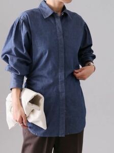 vermeil par iena Wash denim Bigアームシャツ ヴェルメイユ　パー　イエナ デニムシャツ