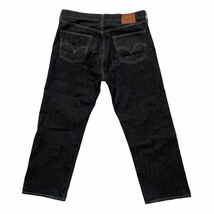 贅沢な漢の1着 濃紺 日本製 革パッチ Levi’s 503 503-0303 W36 ギャラ入り ストレート メンズ ジーパン デニム チェーンステッチ_画像3