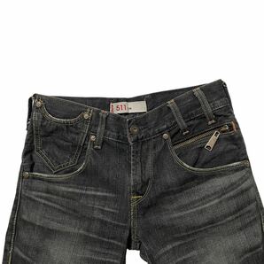 漢の1着 Levi’s リーバイス511 W28 511 SLIM スリム メンズ ジーパン EU511-0017 ブラックデニム デニム フラップポケットの画像4