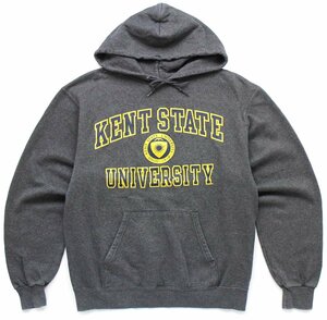 ★Championチャンピオン KENT STATE UNIVERSITY スウェットパーカー チャコールグレー M★フーディー カレッジ