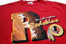 ★90s USA製 Leeリー NFL Washington Redskins アメフト スウェット 赤 L★オールド ビンテージ インディアンヘッド オーバーサイズ_画像3