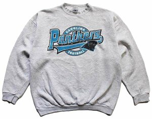 ★90s USA製 LOGO7 NFL CAROLINA Panthers FOOTBALL スウェット 杢ライトグレー XL★オールド スポーツ アメフト オーバーサイズ