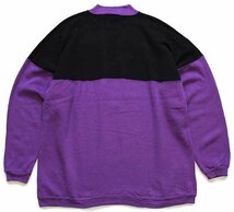 ★90s USA製 THE SWEATSHIRT バイカラー モックネック スウェット 紫×黒 XL★オールド ツートン 切り替え ハイネック オーバーサイズ_画像2