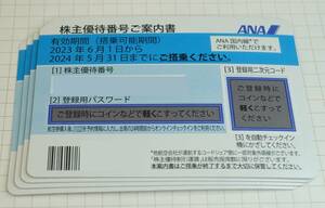 ANA株主優待券　4枚　2024/５/31まで　　大網てんとう虫　17-004-7