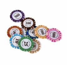 【入荷あり】カジノチップ ポーカーチップ 14g 10種類 100枚 セット_画像7