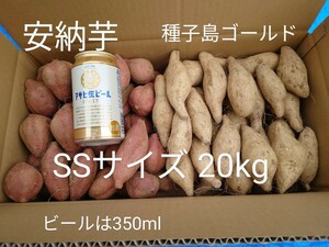 5キロが4箱 安納芋 & 種子島ゴールド(紫芋) SSサイズ 20kg