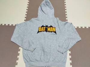 80S★ビンテージ★希少★美品★Hanes ヘインズ★ジップパーカー★BATMANバットマン★ラバープリント1989★グレー★USA製★L42-44★アメコミ