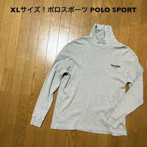 XL размер! Polo спорт POLO SPORT б/у одежда длинный рукав с высоким воротником cut and sewn серый вышивка Logo сделано в Китае long T POLO RALPH LAUREN футболка с длинным рукавом 