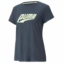 プーマ半袖Tシャツ レディース RUN FAVORITE LOGO ランニング/スポーツ　ダークナイトファストイエロー　サイズM_画像1