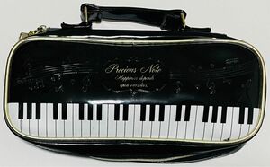 プレシャスノートステーショナリーシリーズ　ストレートスケール　音符　音楽　鍵盤　ピアノ　楽器　吹奏楽部　ブラック　黒　筆箱