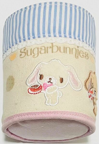 SUGARBUNNIES シュガーバニーズ　ペン立て　スタンド　水色　ボーダー　カフェ　サンリオ　可愛い　レトロ　レア　2008年