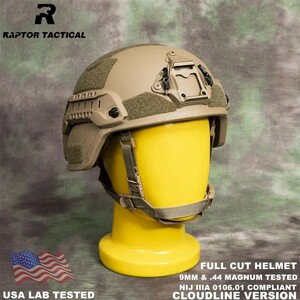 NIJ IIIA 3A 0106.01 Ops-Core Mich bulletproof helmet 9mm/.44 CB color 