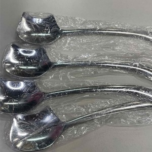 [ unused ] stainless steel spoon 4ps.@ cat face 