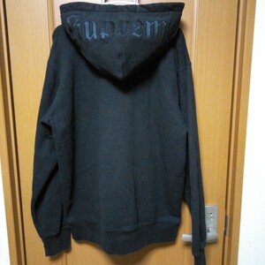 Supreme Old English Hood Logo Zip Up Sweat シュプリーム フードロゴ パーカー フーディー ブラック ジップアップ Hooded