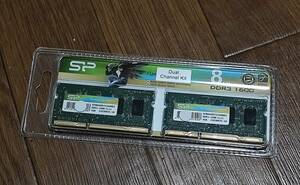 新品 シリコンパワー 4GBx2枚　計8GB　DDR3-1600 ノートPC用メモリ SO-DIMM SP004GBSTU160N02　