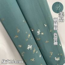 【Wellriver】美品！色留袖 蘇州刺繍 金糸 銀糸 花柄 小花柄 刺繍紋 身丈164cm 正絹 和装 和服 #C532._画像1