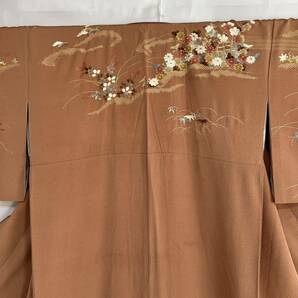 【wellriver】 蘇州刺繍 花柄 訪問着 正絹 着物 身丈161cm 「スコッチガード加工」 和服 和装 #B308！の画像6