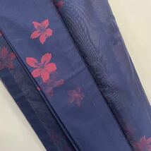 【Wellriver】美品！紗 単衣 花柄 しつけ糸付き 身丈163cm 上品 正絹 和装 和服 #C500._画像7