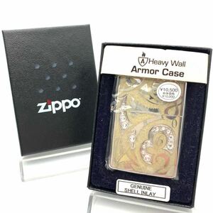 【未使用品】 ZIPPO ジッポー/ジッポ アーマー ニューダイアル 深彫り彫刻 数字 ラインストーン ベージュ系 箱