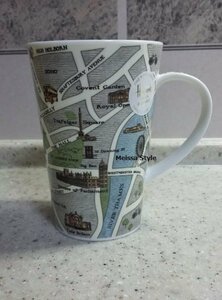 HAL ハロッズ Harrods ★ マグカップ West End Map ハンドル大きめ ★ 即決 新品未使用