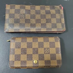 1円～LOUIS VUITTON ルイヴィトン ダミエ レディース 長財布 二つ折り 2個セット まとめ売り 837