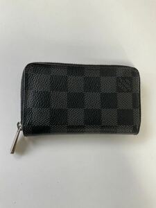 営HS017-60◆ LOUIS VUITTON ／ルイヴィトン ダミエ グラフィット ジッピー コインパース コインケース カードケース